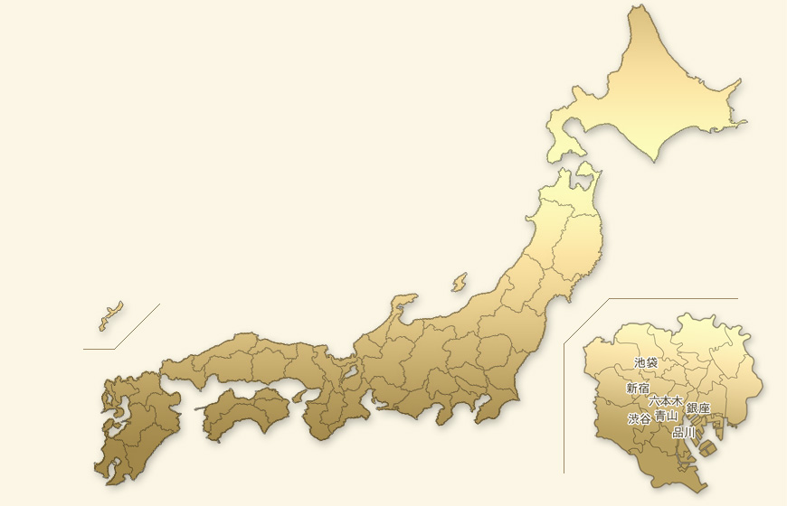 都道府県地図から高級デリヘル店を探す